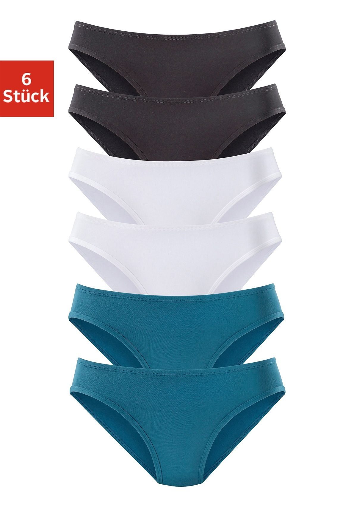 vivance active Jazz-Pants Сліпи (6er-Pack) aus weicher Microfaser