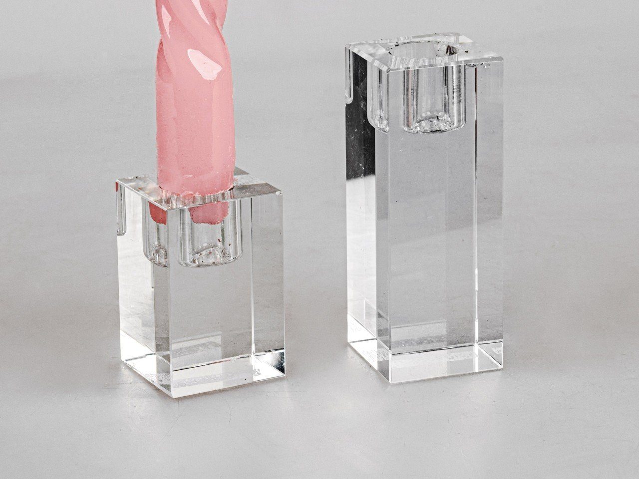 B:4cm Basic, H:10cm Kerzenhalter Transparent formano L:4cm Glas