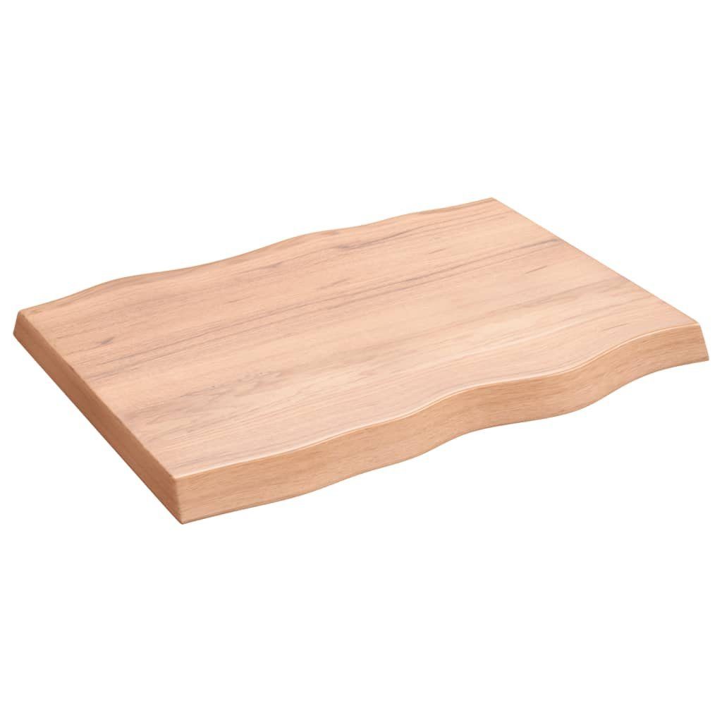 Massivholz Tischplatte St) Behandelt 80x60x(2-6) (1 cm furnicato Baumkante