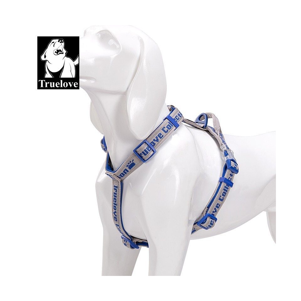 Truelove Hunde-Geschirr Escape Geschirr mit Neopren unterlegt grau/blau