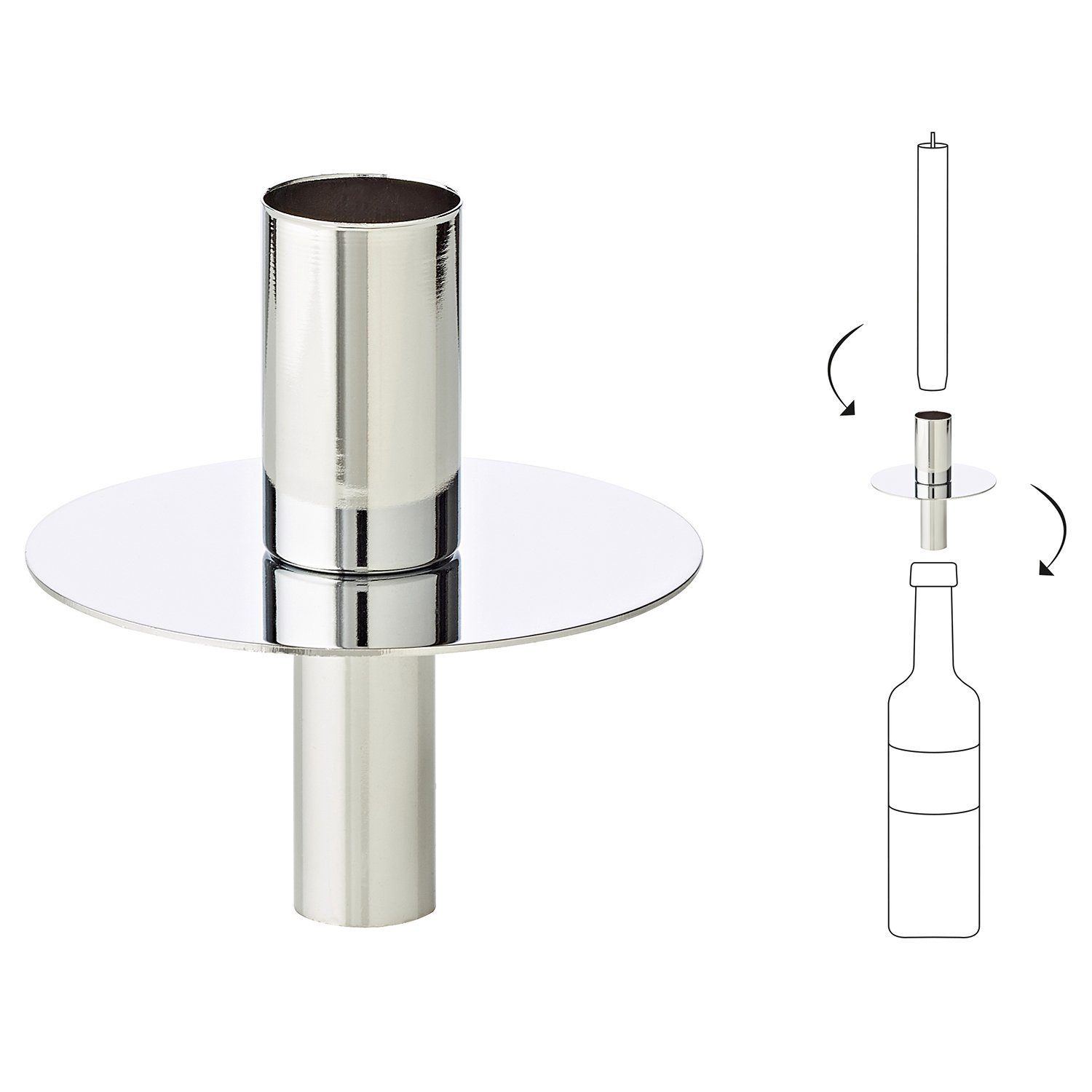 EDZARD Kerzenhalter Silber, Kerzenhalter aus Edelstahl, günstig online kaufen