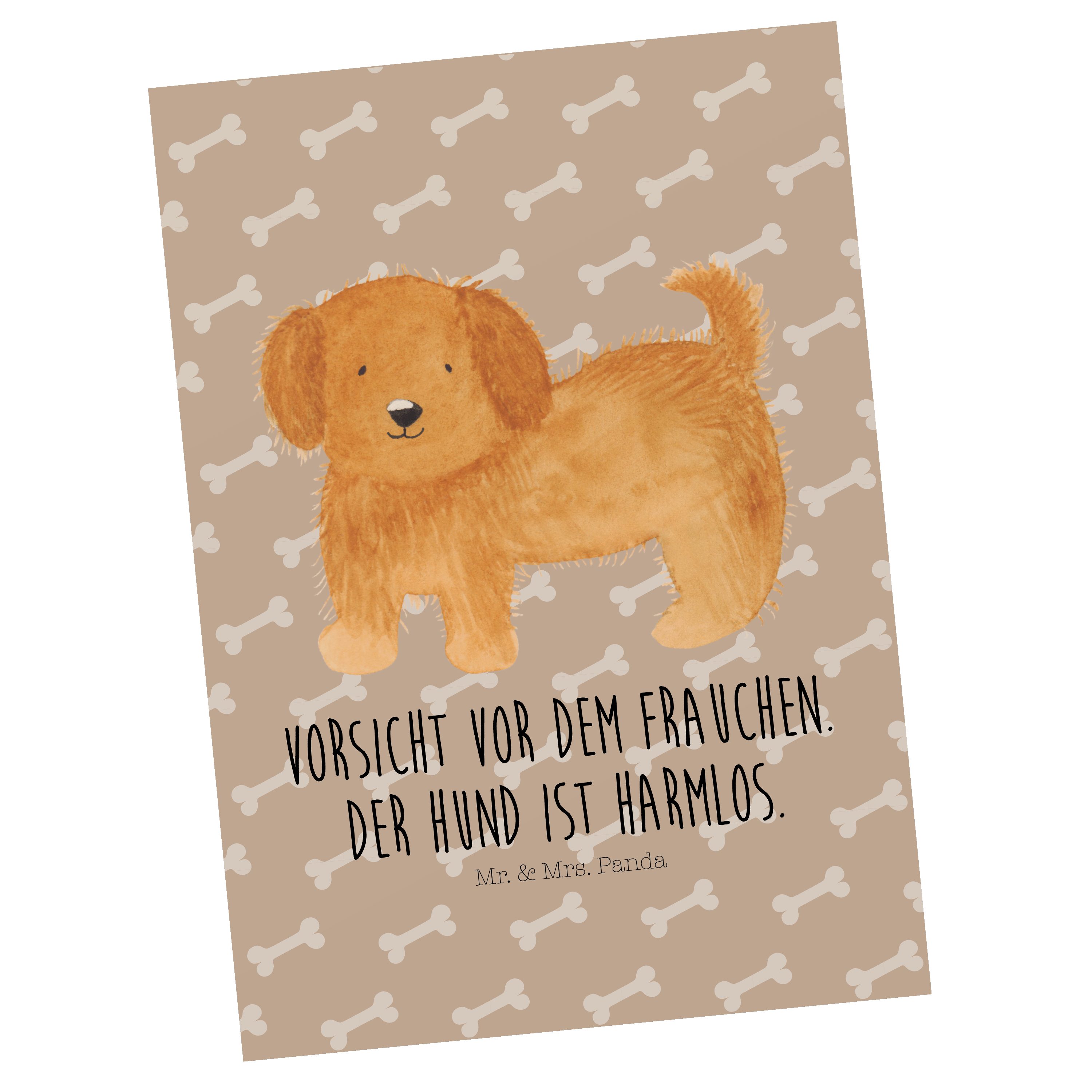 Mr. & Mrs. Panda Postkarte Hund flauschig - Hundeglück - Geschenk, Einladungskarte, Geburtstagsk