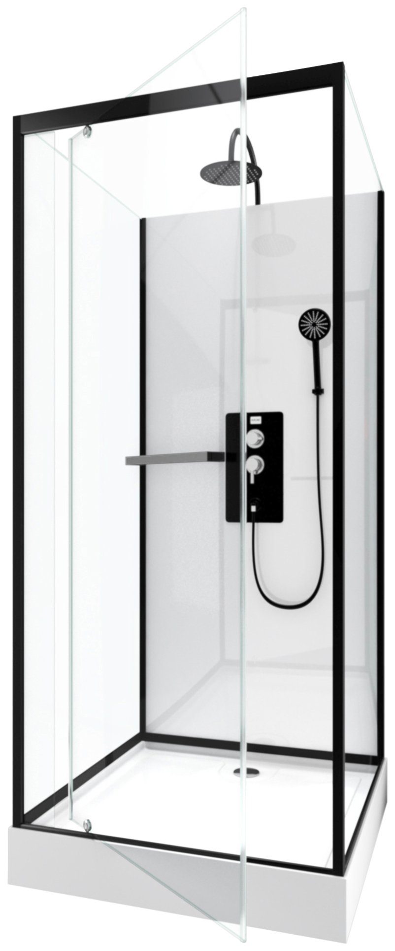Marwell Komplettdusche Square, BxT: 90x90 cm, Einscheibensicherheitsglas, inkl. Armaturen