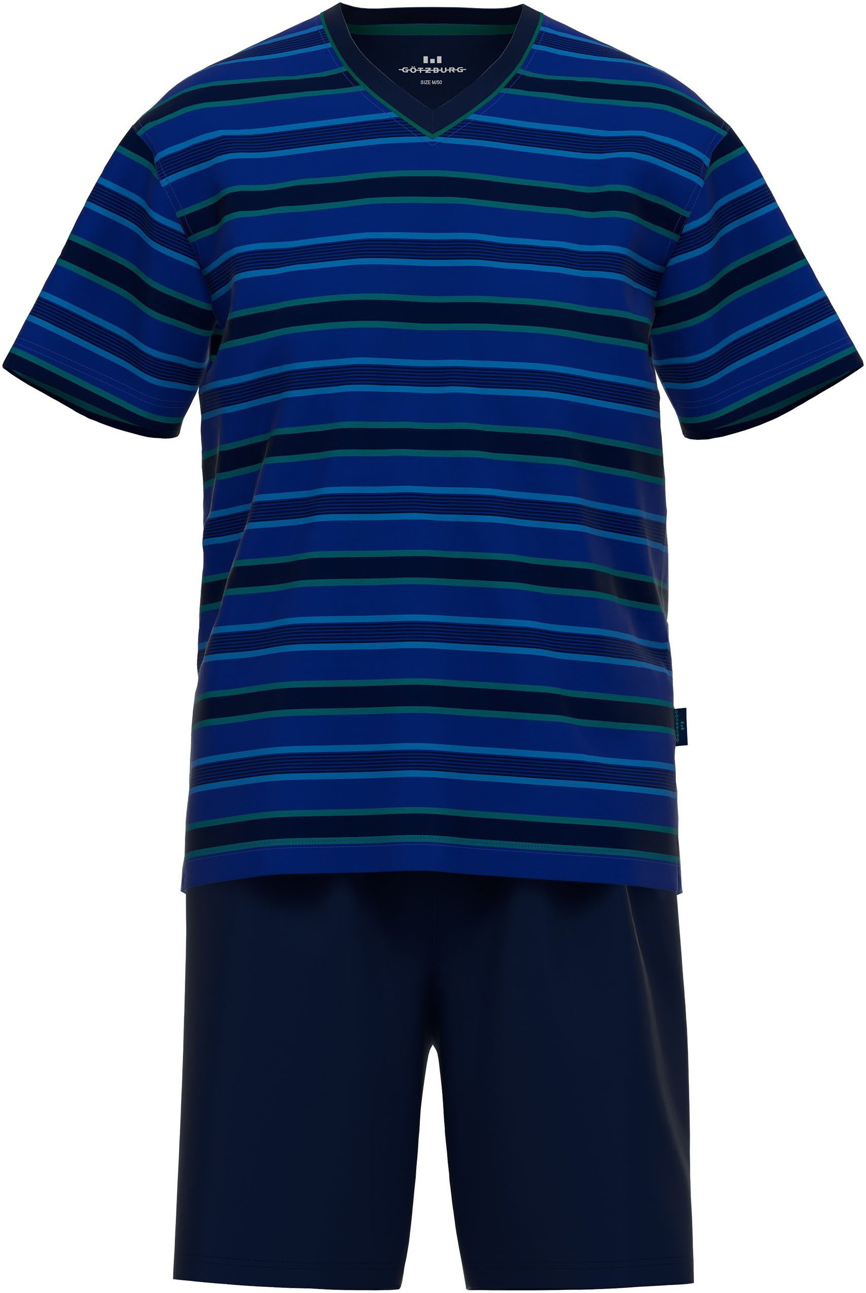 GÖTZBURG Shorty Bray (2 tlg) V-Ausschnitt, Kurzarm, kurze Hose, Baumwollmix, kühlend, weich – Bild 2 von 4