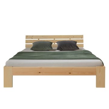 Homestyle4u Holzbett Doppelbett mit Matratze Lattenrost 140x200 cm Bett