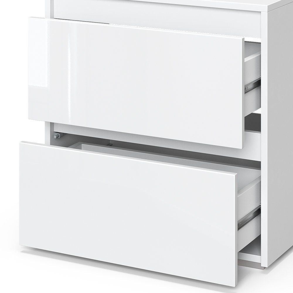Vicco Waschbeckenunterschrank Majest, Weiß/Weiß Hochglanz, 60.2 x 62.1 cm (1-St) – Bild 5 von 5