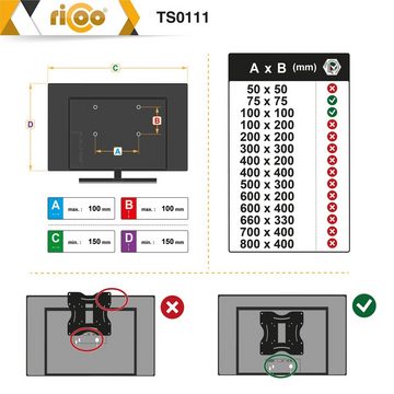 RICOO TS0111 Monitor-Halterung, (bis 32 Zoll, Tischhalterung Monitorständer Tisch Bildschirm Halterung schwenkbar)