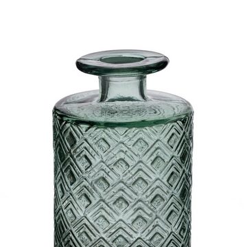 Bigbuy Dekovase Vase Recyceltes Glas grün 9 x 9 x 28 cm