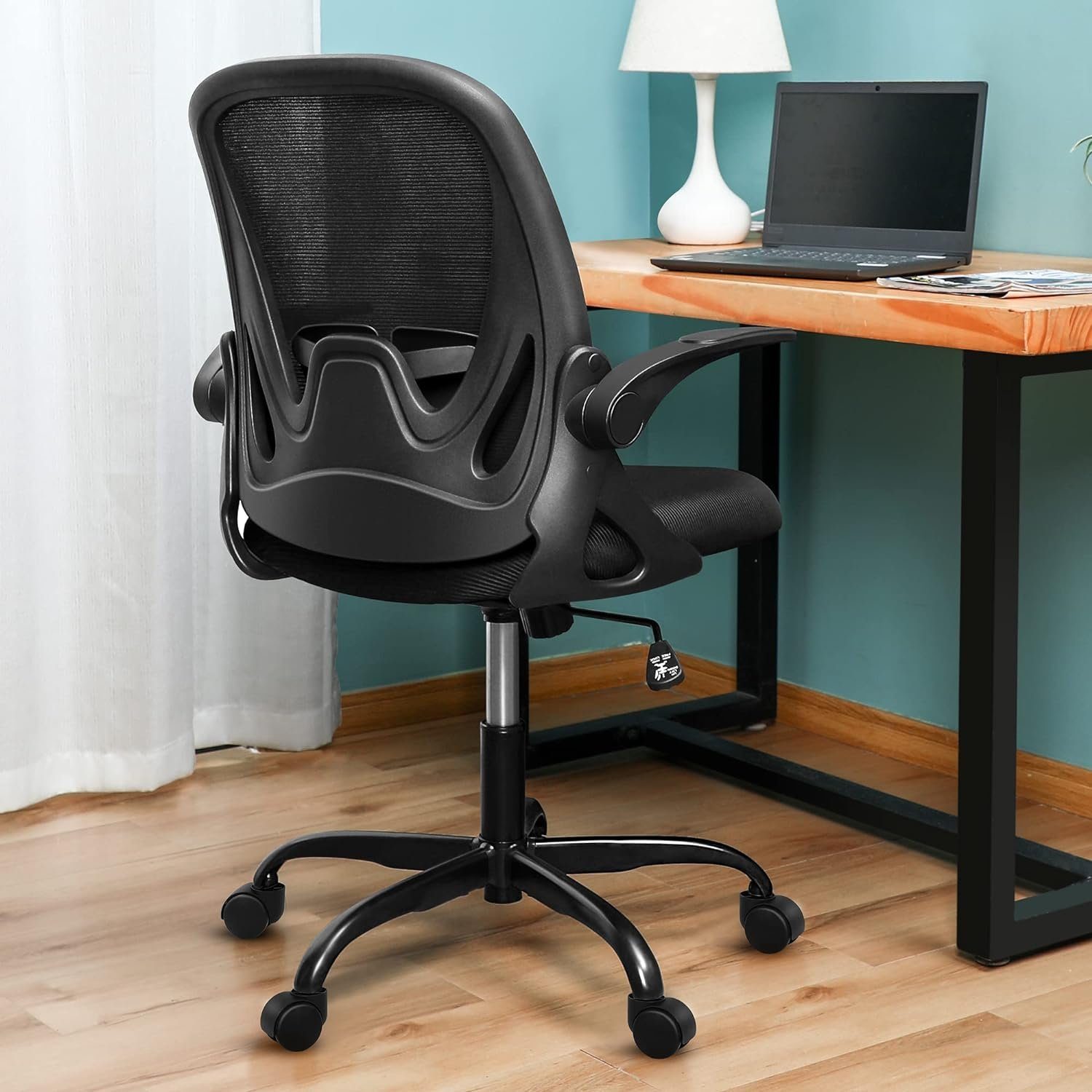 Primy Bürostuhl (Computerstuhl mit hochklappbaren Armlehnen für den Konferenzraum), Schreibtischstuhl mit verstellbarer Lendenwirbelstütze,Höhe,drehbarer