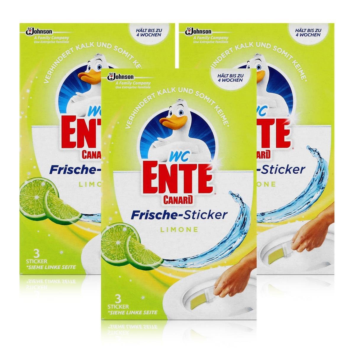 WC-Reiniger Pack) Ente Limone Frische-Sticker WC (3er WC-Frische WC Ente 3x9g