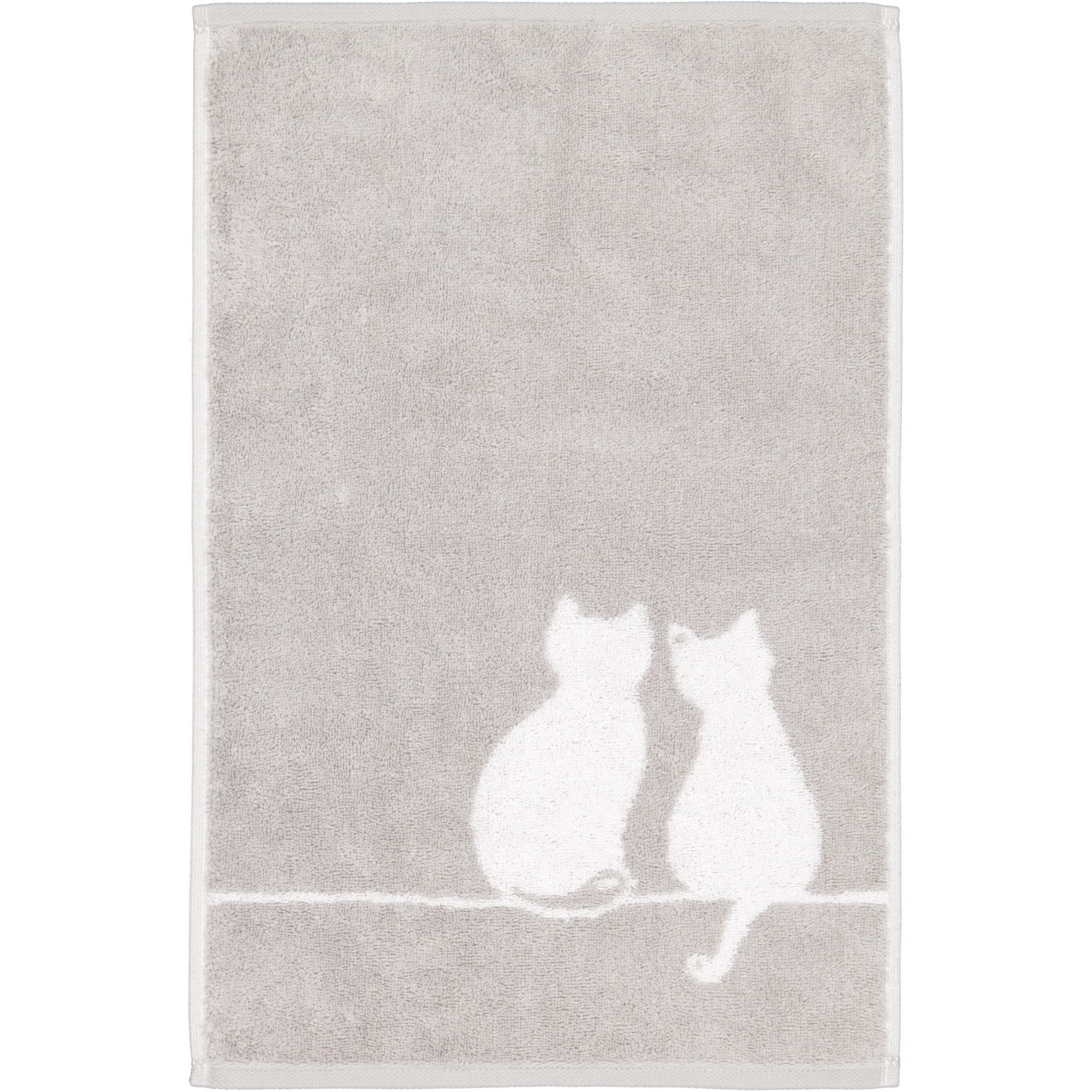 Cawö Handtücher CUTE CATS EDITION You & Me 6263 - Farbe: platin/weiß - 76 - günstig online kaufen