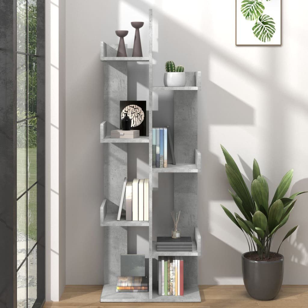 furnicato Bücherregal Betongrau 48x25,5x140 cm Holzwerkstoff | Bücherschränke