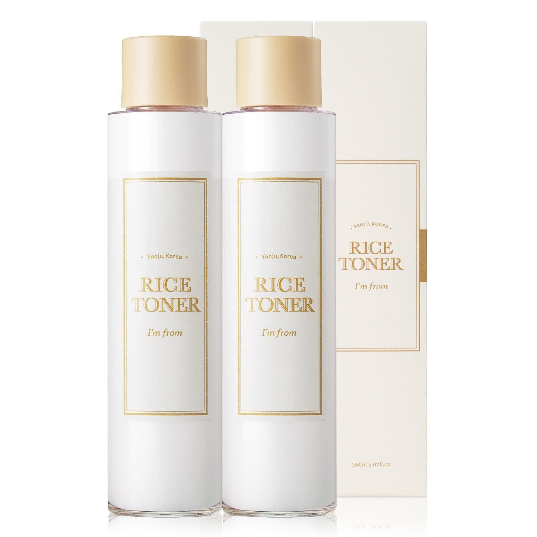 I'm from Gesichtspflege Rice Toner Gesichtswasser Feuchtigkeit Anti-Aging Vegan, 2-tlg., Akne, Mitesser, Stresslinderung, Trockenheit