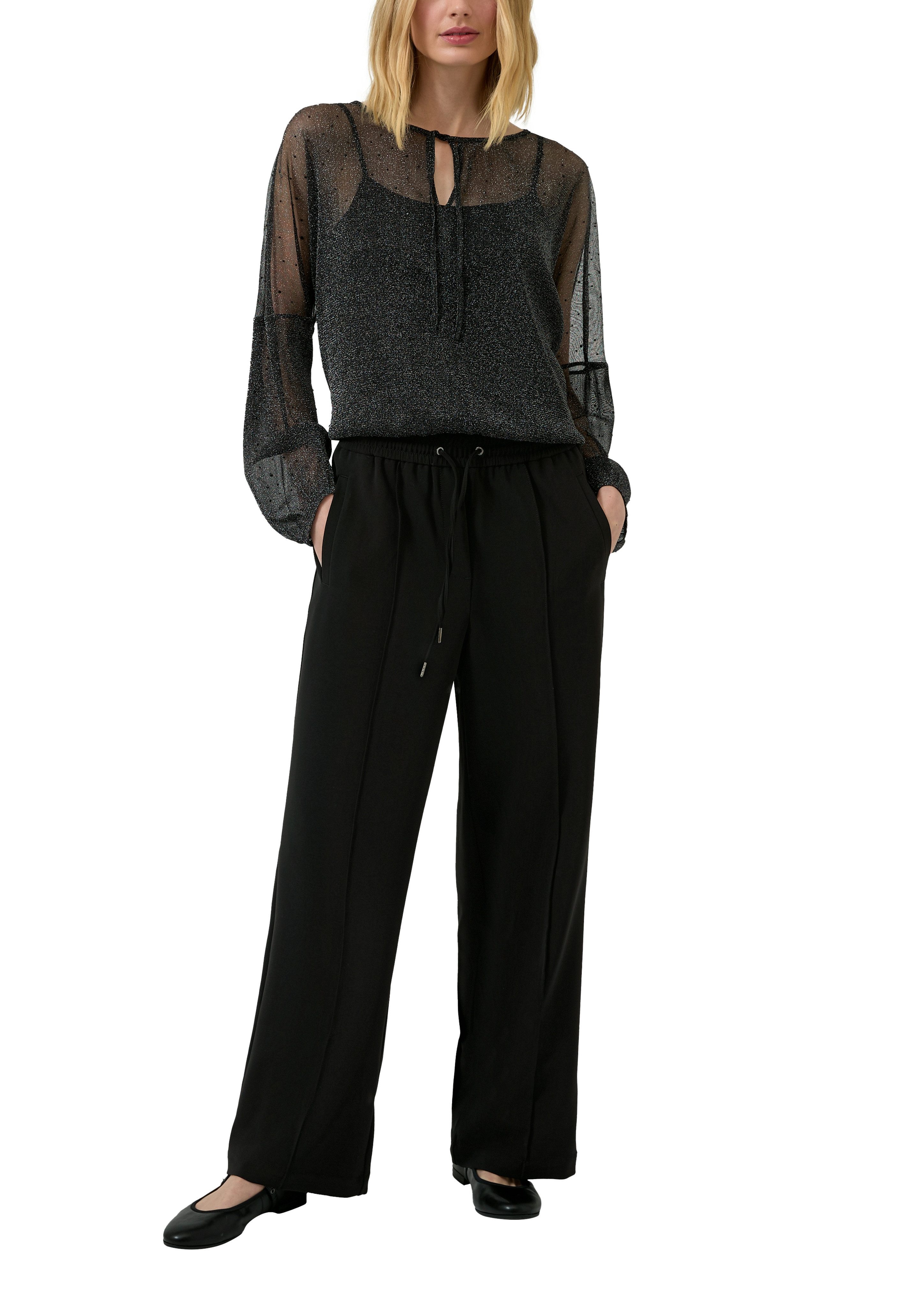 s.Oliver Stoffhose mit Bügelfalte und Kordelzug