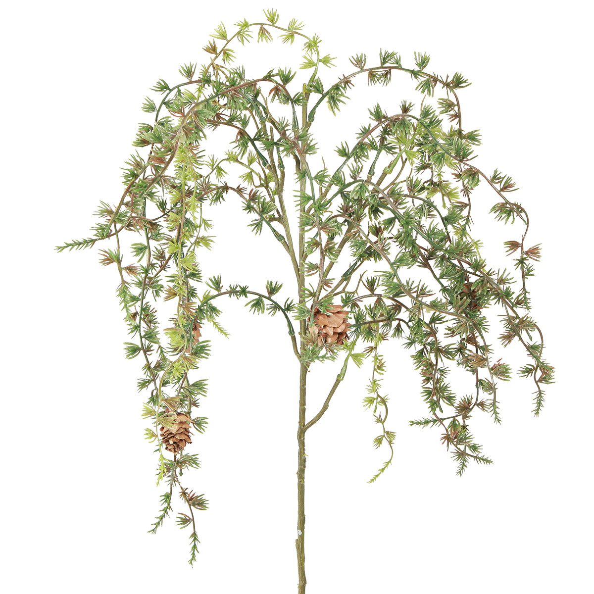 Winterliche Kunstpflanze Deko Zweig Lärche mit Zapfen, Grün, Winterdeko 93c günstig online kaufen