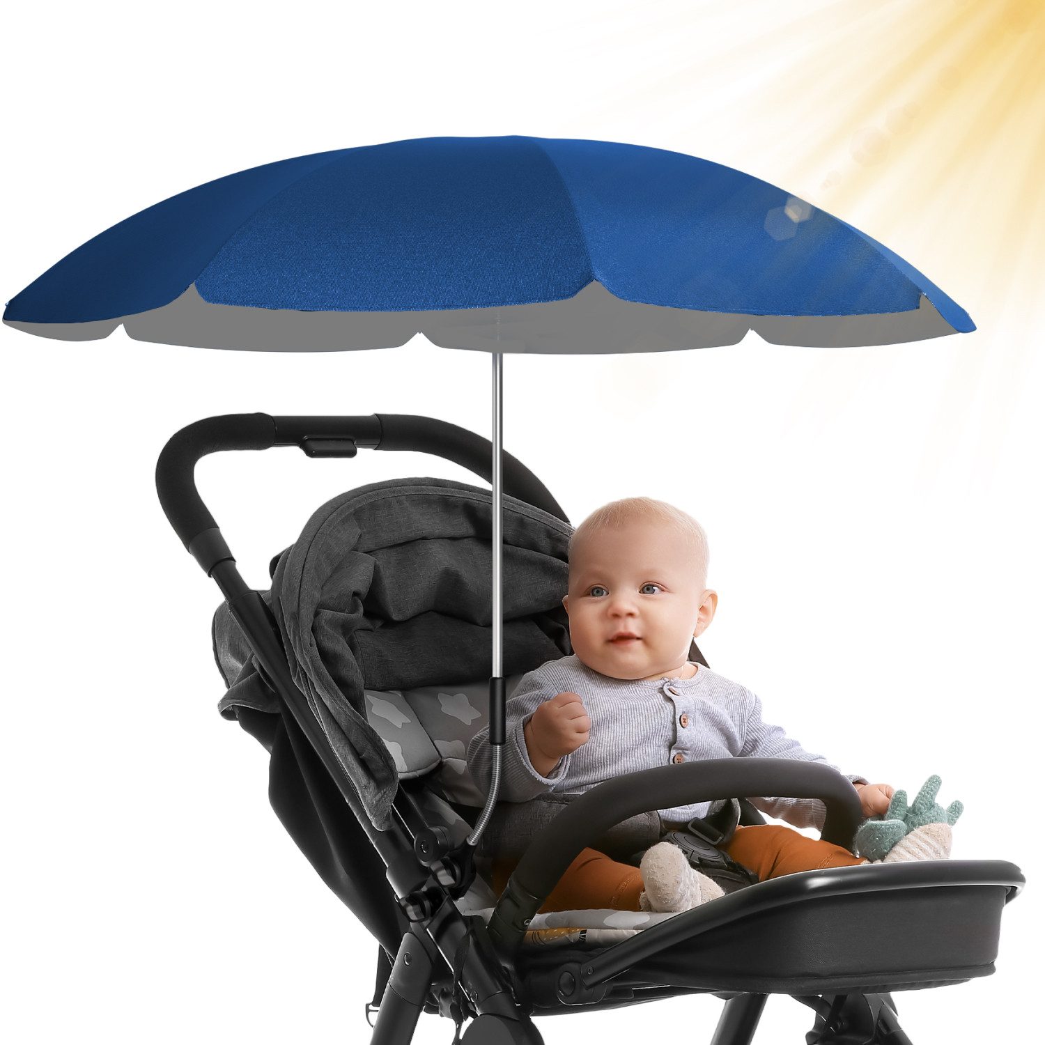 Styngard Kinderwagenschirm Sonnenschirm Kinderwagen UV Schutz 50+ / 70 cm Durchmesser