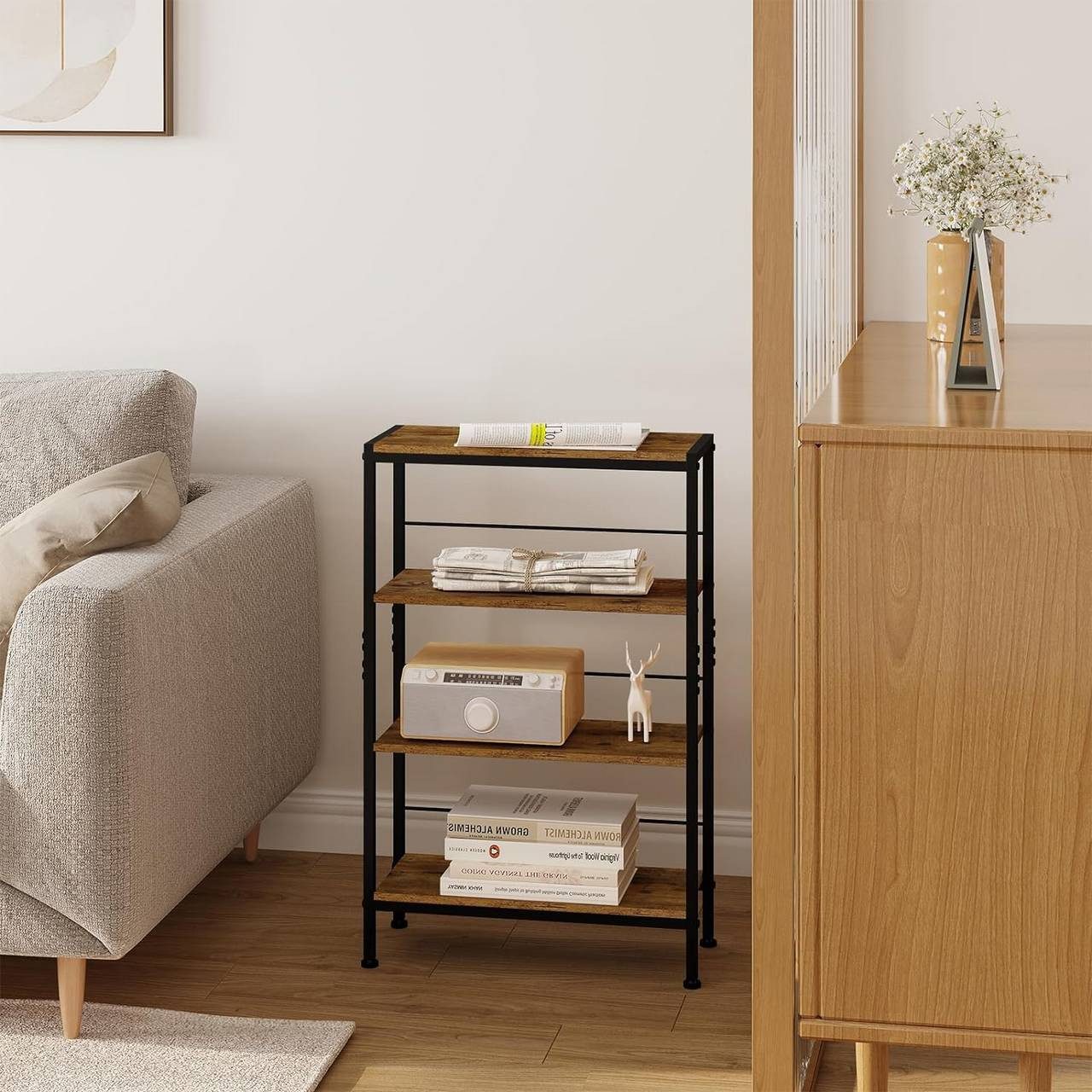 Woltu Küchenregal, 1-tlg., Standregal mit 4 Ebenen, schmal, für Küche Wohnz günstig online kaufen