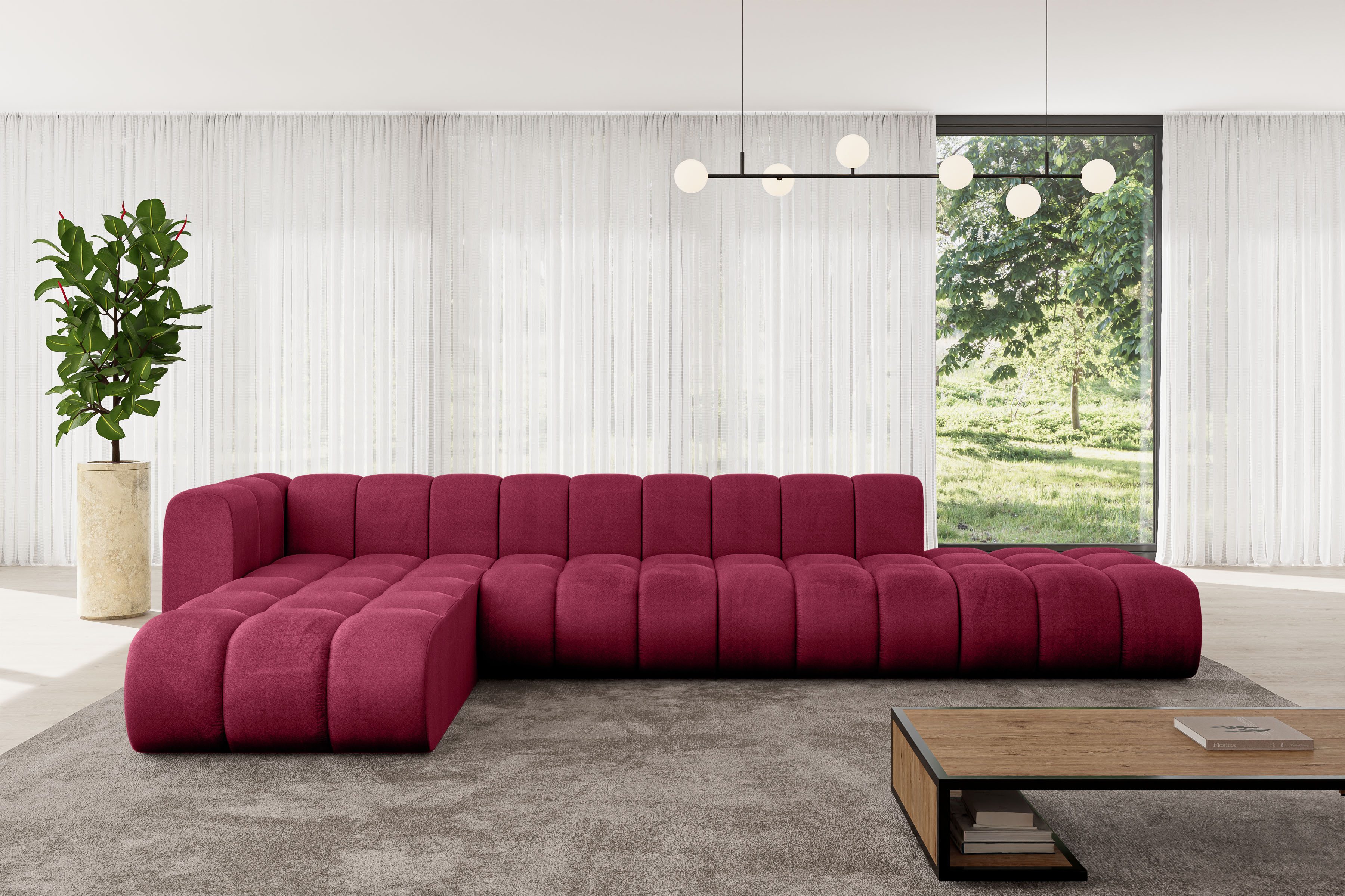 ALTDECOR Ecksofa Zuvon-L2, Corner Sofa U-Form Vielseitige Sofa Wohnlandschaft Wohnzimmer, FORWARDER_CURBSIDE