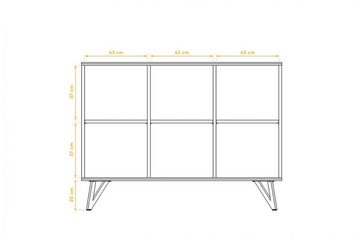 Natur24 Sideboard Kommode Rolo Wildeiche massiv 136x45x100 mit 3 Türen