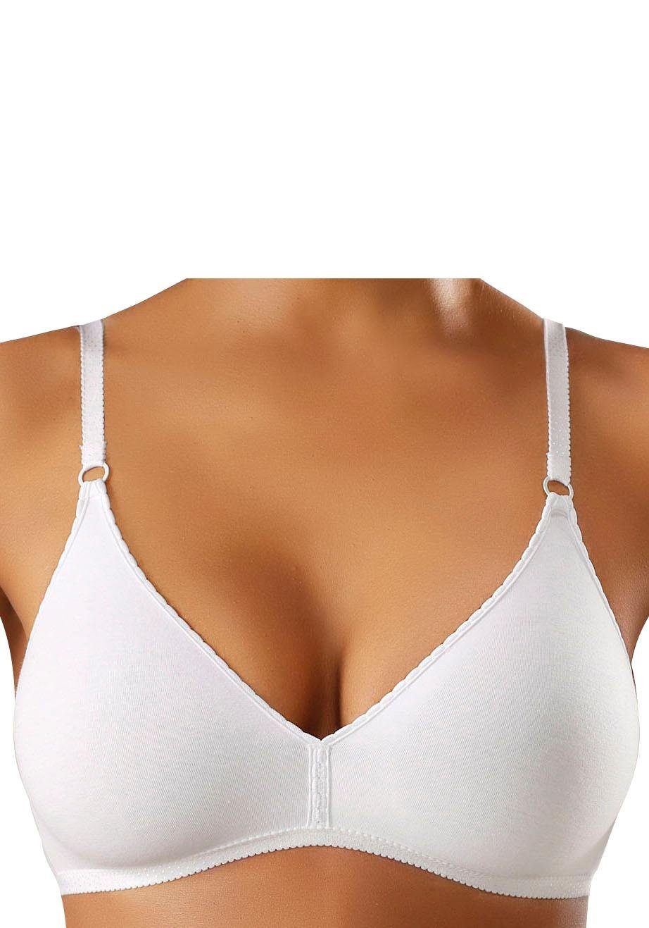 petite fleur by Lascana Bralette-BH, BH ohne Bügel. Baumwoll-BH, Bralette, Triangel-BH (Packung, 2 Stück) aus trageangenehmer Baumwollqualität, bequemer BH – Bild 4 von 5