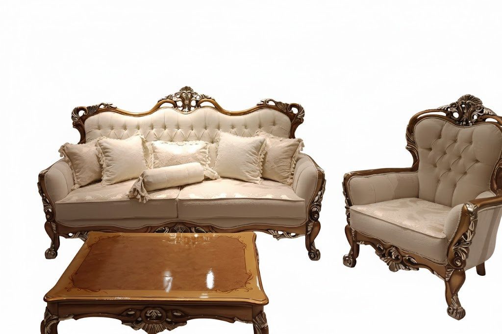 JVmoebel Chesterfield-Sofa Sofagarnitur 3+1 Sitzer Chesterfield Sofa Sessel Luxus Garnitur Sofort