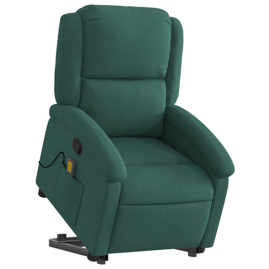 vidaXL Sessel Massagesessel mit Aufstehhilfe Dunkelgrün günstig online kaufen