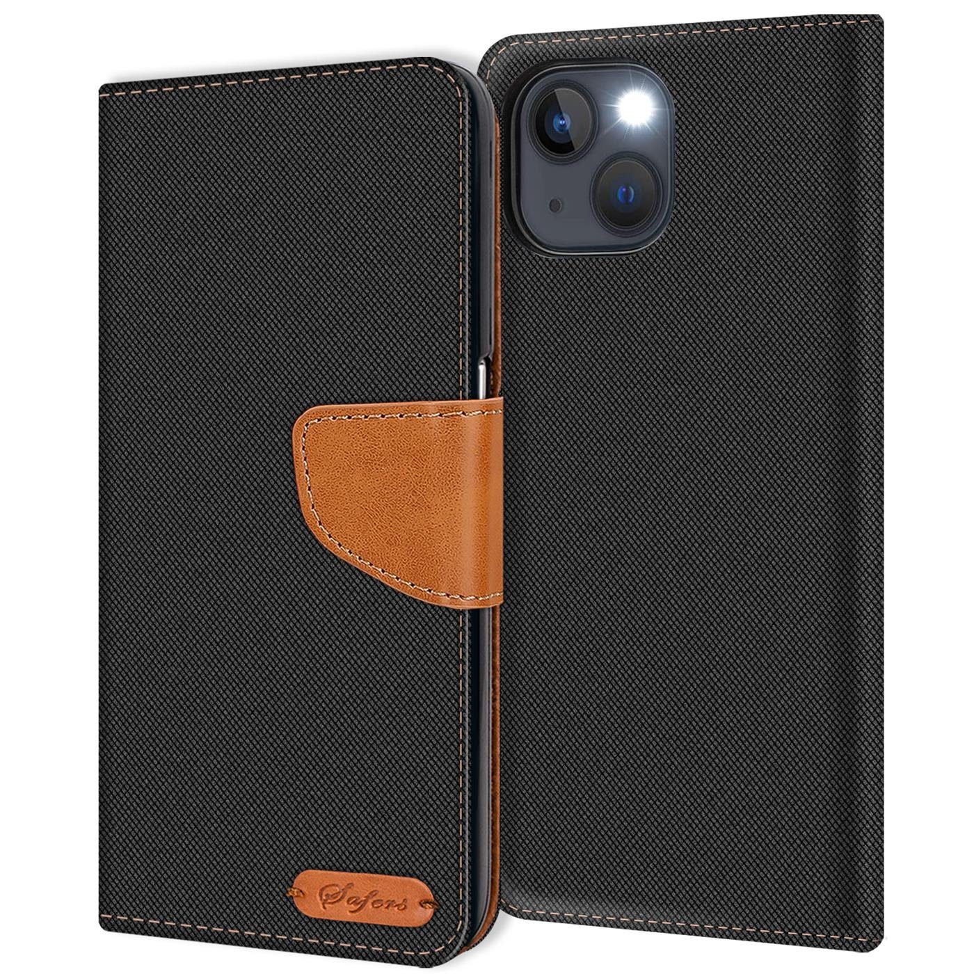 CoolGadget Handyhülle Denim Schutzhülle Flip Case für Apple iPhone 13 Mini 5,4 Zoll, Book Cover Handy Tasche Hülle für iPhone 13 Mini Klapphülle