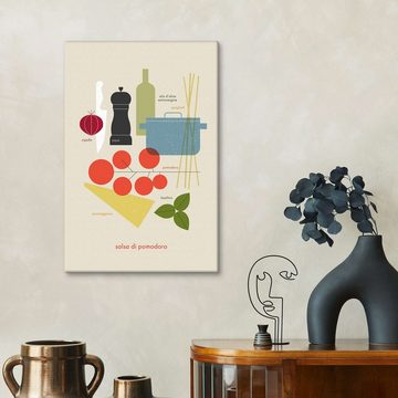 Posterlounge Leinwandbild Maja Modén, Salsa di pomodoro, Küche Skandinavisch Grafikdesign