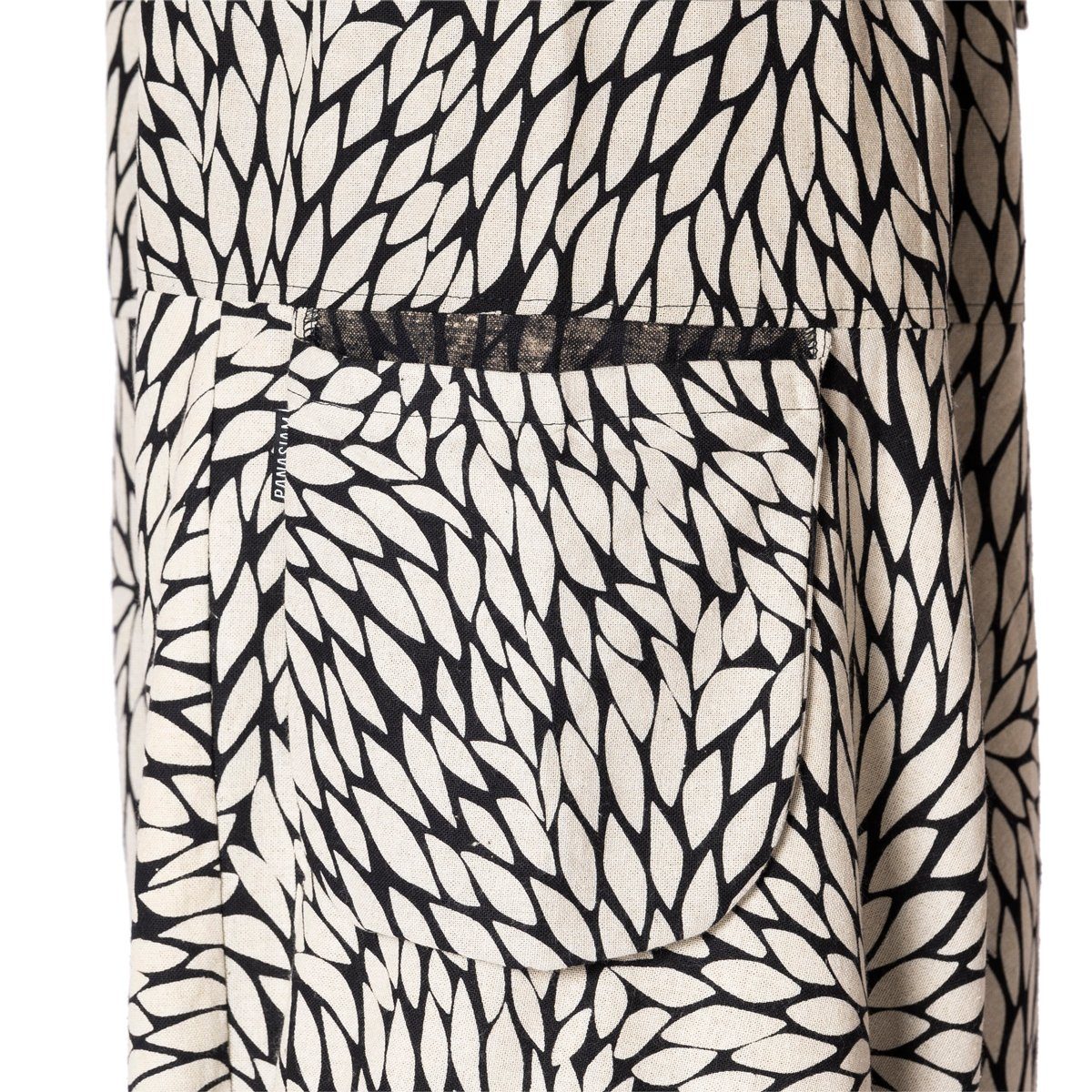 japanischen Geometrix Aladinhose Freizeithose Mustern gewebter grob black Damen Relaxhose mit pattern bedruckt Baumwolle 100% Haremshose Pumphose aus PANASIAM bequeme