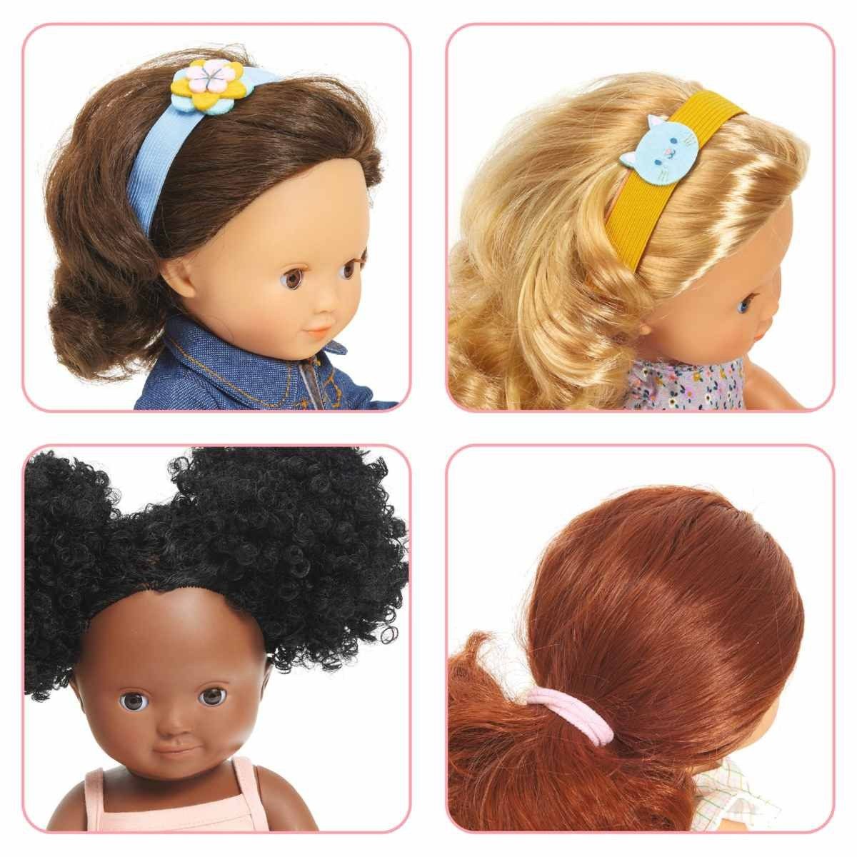 DJECO Puppen Accessoires-Set Pomea Friseurset für Puppen ab 3 Jahren Bürste Haartrockner