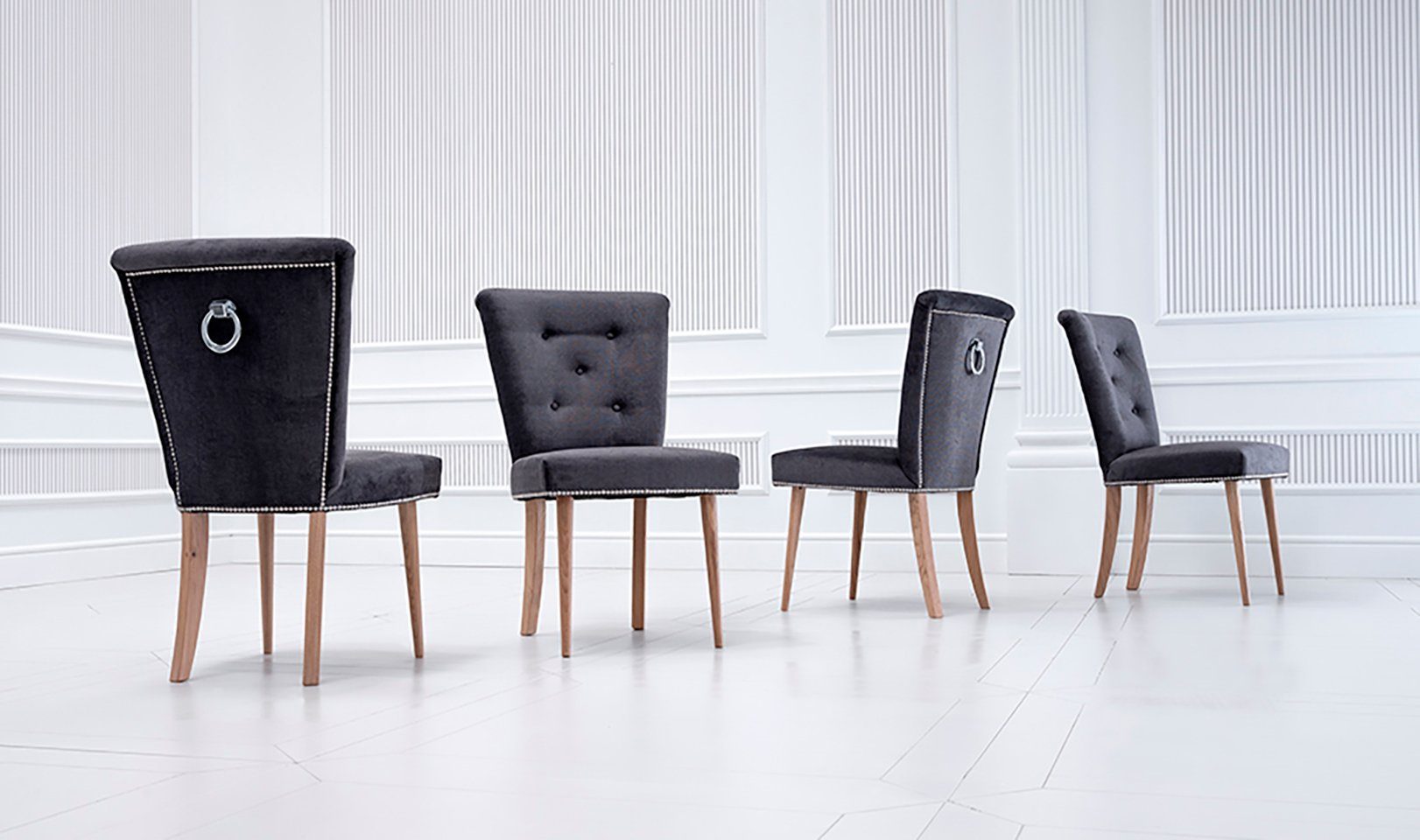 Jafra Esszimmer-Set, Stuhl Set Garnitur Polster 10x Luxus Design Chesterfield Stühle Gruppe 10tlg.
