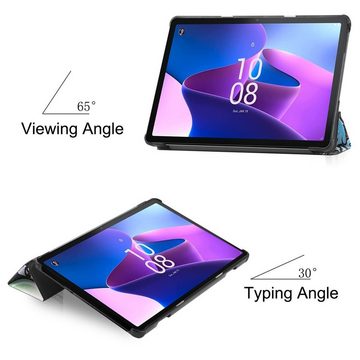 Wigento Tablet-Hülle Für Lenovo M10 3. Gen 2022 3folt Wake UP Smart Cover Tablet Tasche Etuis Hülle Case Schutz Motiv 1