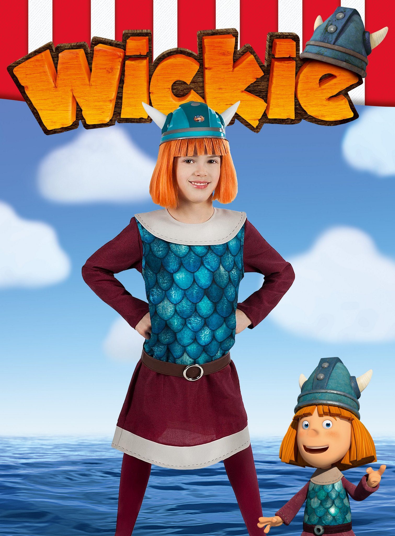 Maskworld Strumpfhose Wickie Strumpfhose für Kinder (1 St) Die passende Strumpfhose für den kleinen Wikinger - original lizenzie