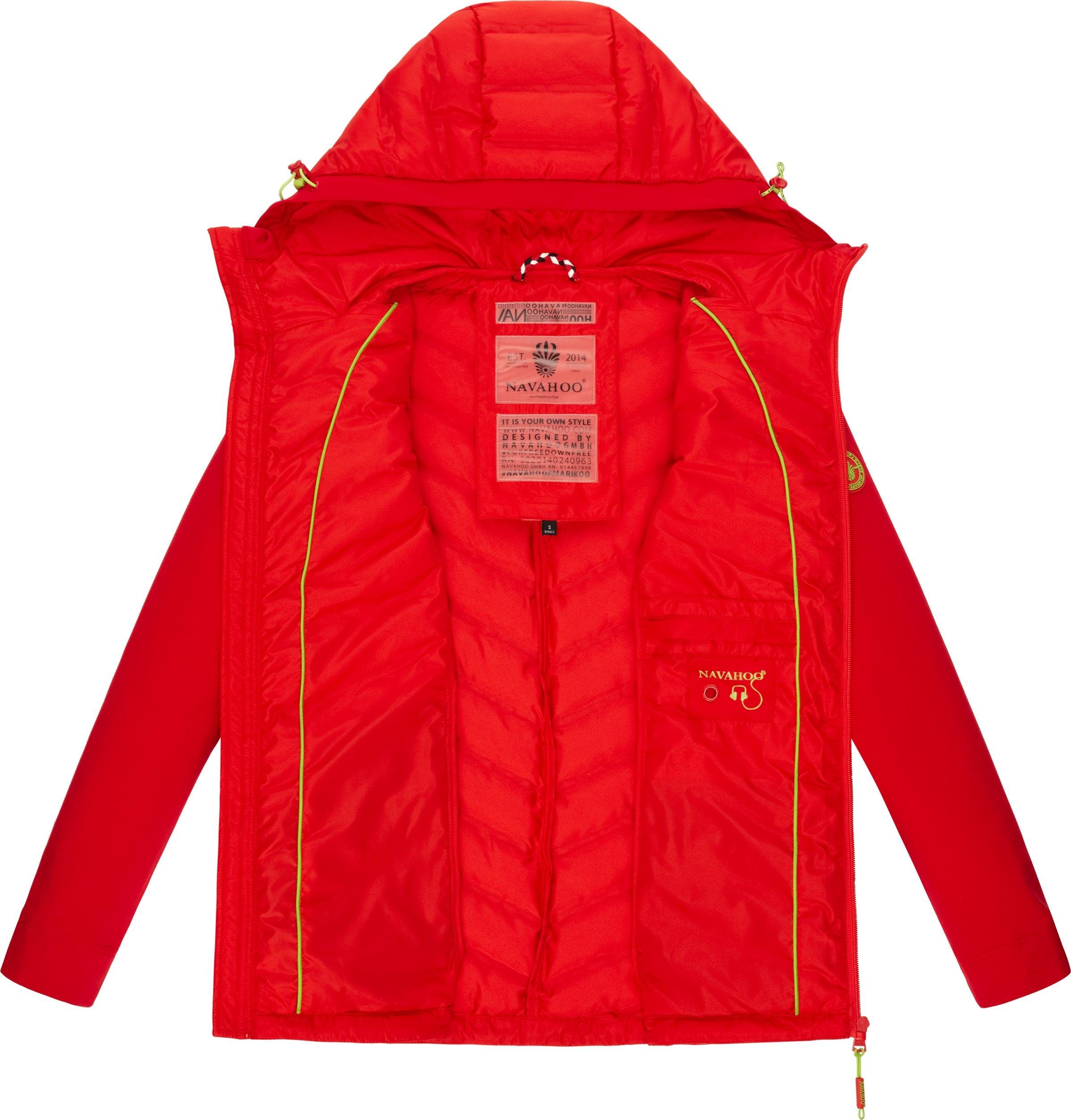 Navahoo Outdoorjacke Nimm mit stylische Mit Übergangsjacke Mich rot Kapuze