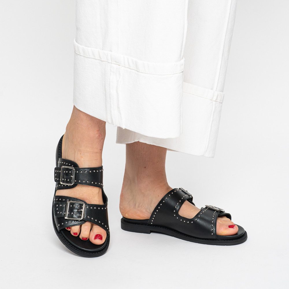 Ara ELBA Pantolette Blockabsatz, Schlupfschuh mit kleinen Nieten verziert, G-Weite (weit)
