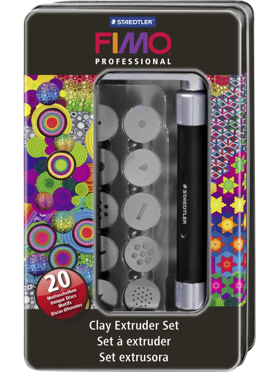 FIMO Bastelfilz FIMO Extruder Set mit 20 Motivscheiben 57 g