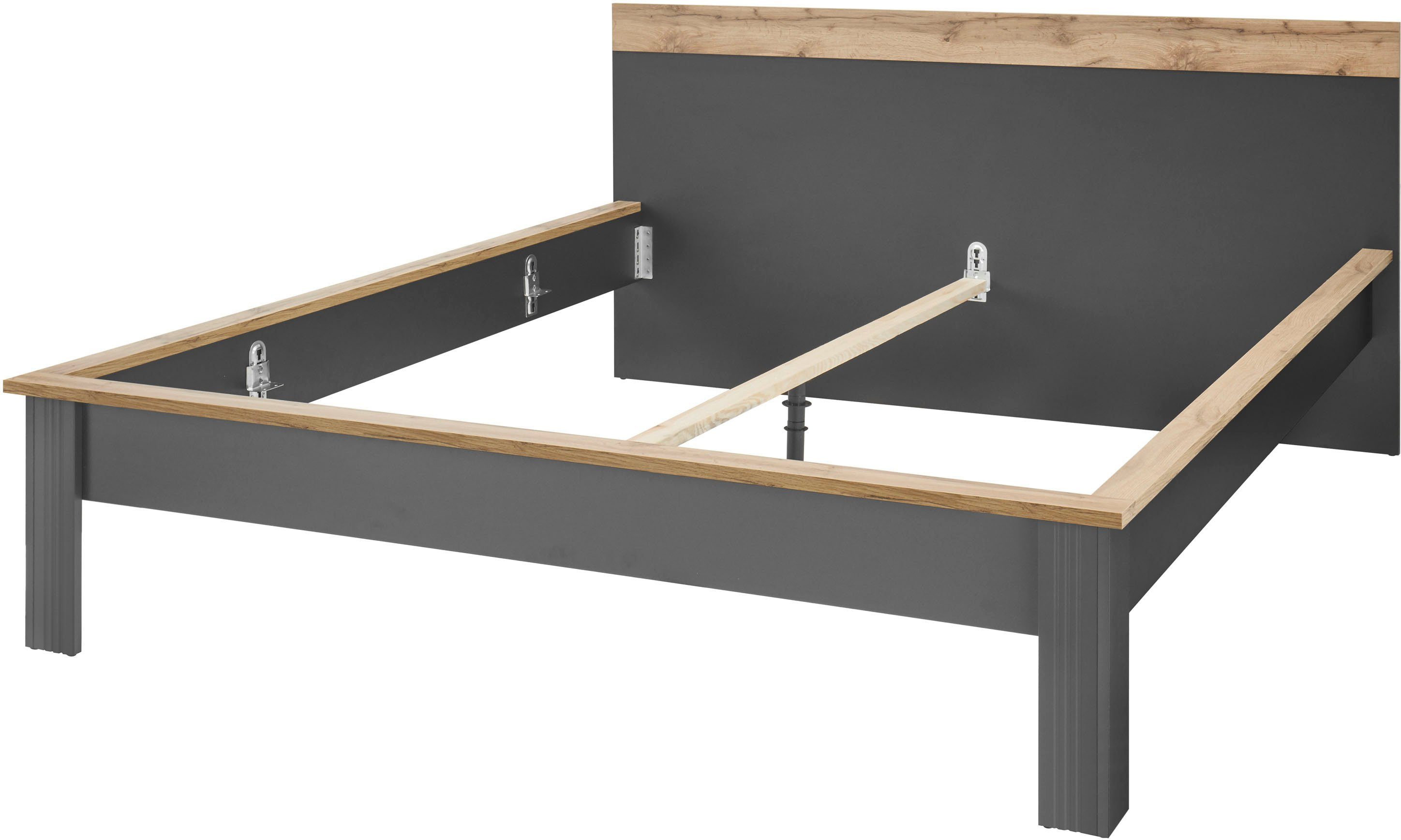 OTTO home Schlafzimmer-Set Westminster, beinhaltet 1 Bett, Kleiderschrank 3-türig und 2 Nachtkommoden