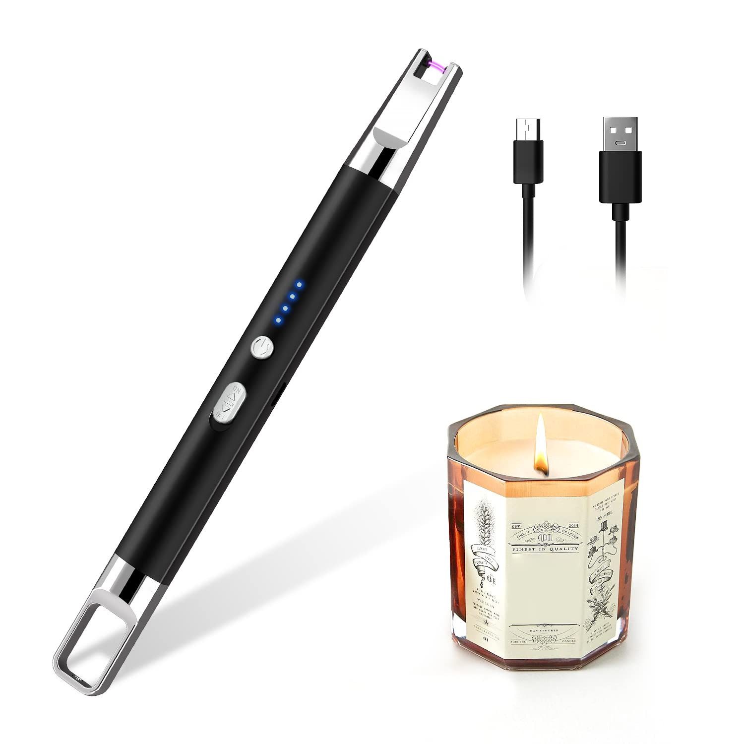 Feuerzeuge Feuerzeug elektrisch, Lichtbogen Stabfeuerzeug USB aufladbar