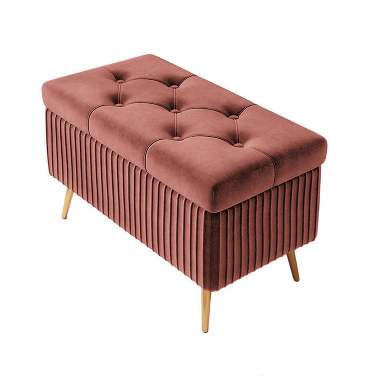 LuxusKollektion Bettbank Sitzbank mit Stauraum Cameo Brown 80cm (1-St)
