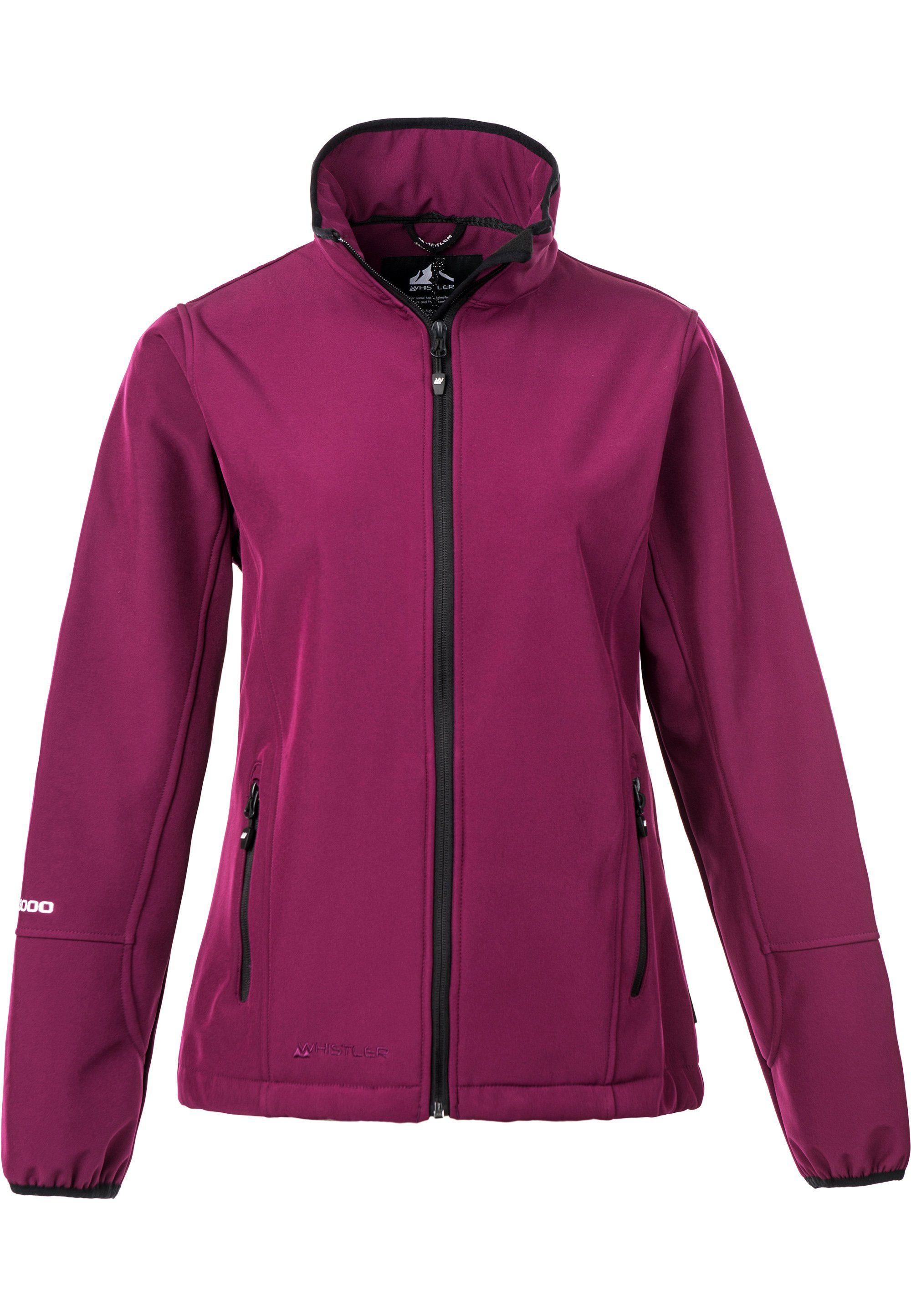 WHISTLER Softshelljacke Covina mit wasser- Funktionsmaterial winddichtem lila-anthrazit und