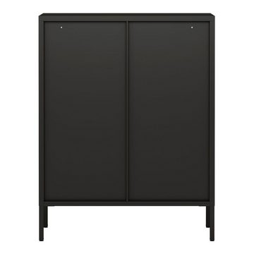 en.casa Sideboard, Fauske 80x40x101,5cm Schwarz, 5cm Schwarz