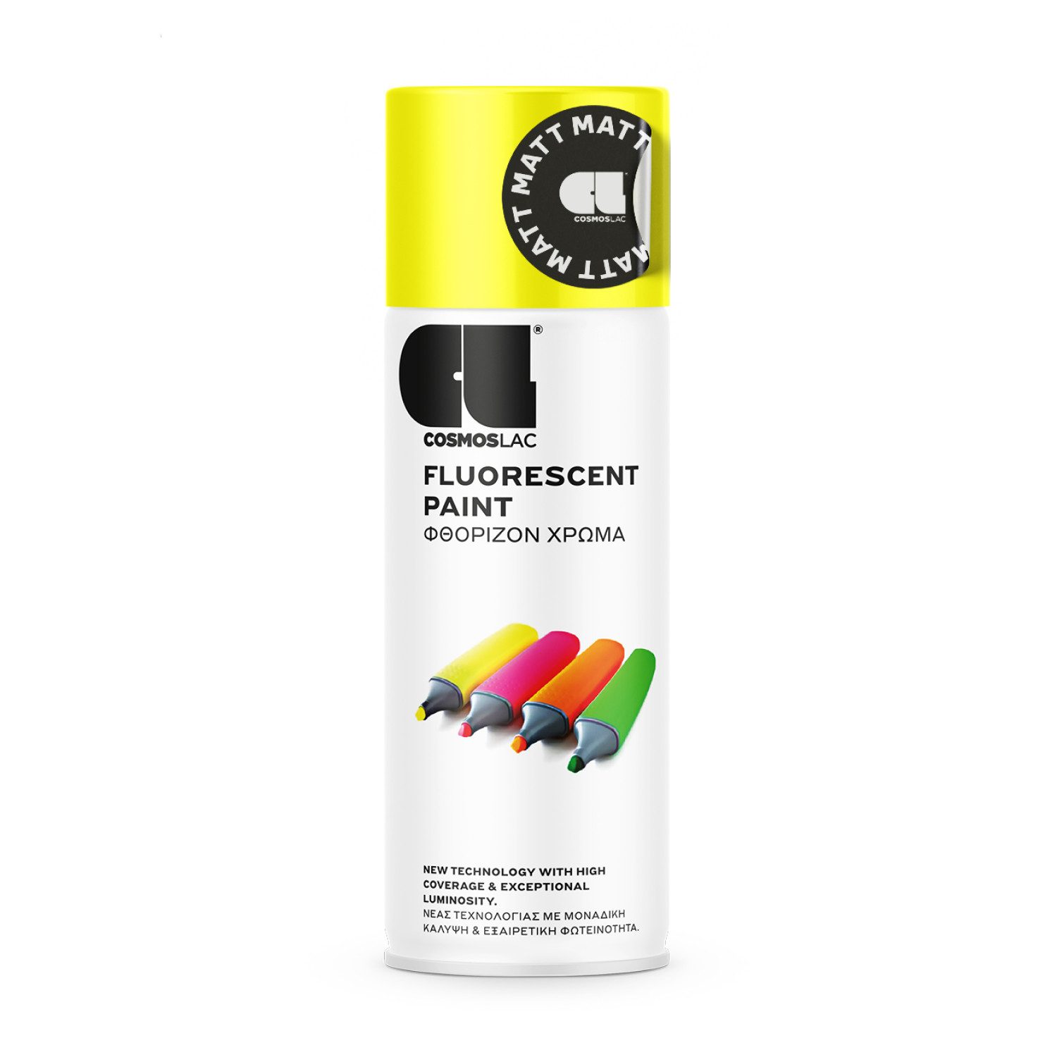 COSMOS LAC Sprühflasche Neon Sprühlack matt - Sprühdose Acryl Lackspray - Neonfarben DIY Lack.