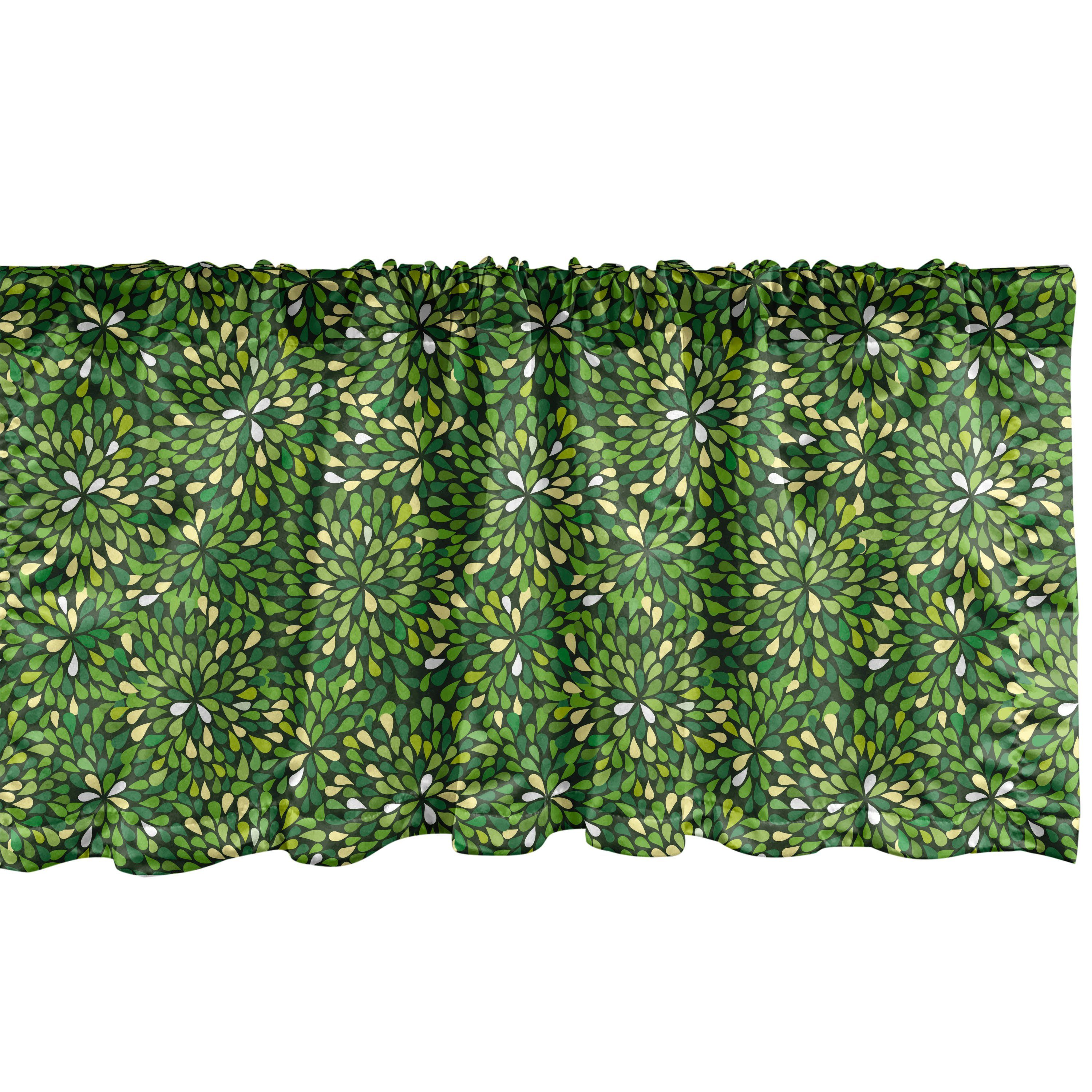 Scheibengardine Vorhang Volant für Küche Schlafzimmer Dekor mit Stangentasche, Abakuhaus, Microfaser, Blumen Grafische Wiese Sprouts