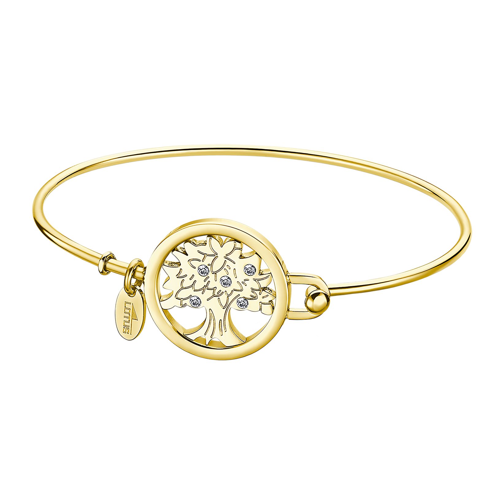 Lotus Armreif Essentials - Baum des Lebens, mit Glasstein