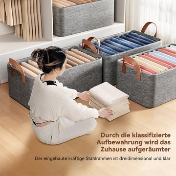 DOPWii Aufbewahrungsbox Stoff-Aufbewahrungsbox faltbar für Bücherregal, Büro, Schlafzimmer, Wohnzimmer, 47 x 30 x 20 cm