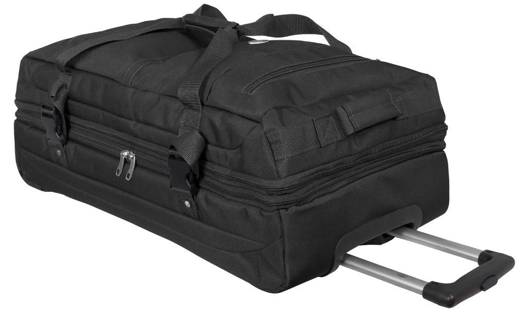 (80 Reisetasche Liter, Dehnfalte Schwarz 70x38x30cm), und Trolleygriff, Trendyshop365 2 mit Rollen Atlanta