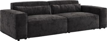 DELIFE Big-Sofa Sirpio, L Mikrofaser Schwarz 260x110 cm