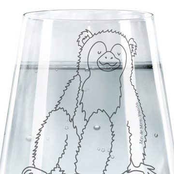 Mr. & Mrs. Panda Glas Affe - Transparent - Geschenk, Afrika, Wildtiere, Trinkglas, Motivati, Premium Glas, Exklusive Gravur