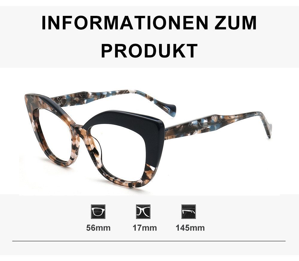 PACIEA Brillengestell Damen Cat Eye Schmetterling Klassische Vollrandrahmen