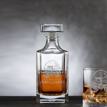 Lasernauten Whiskyglas Whisky Set mit Gravur Traktor Karaffe 700 ml und Gläser in Geschenkbox